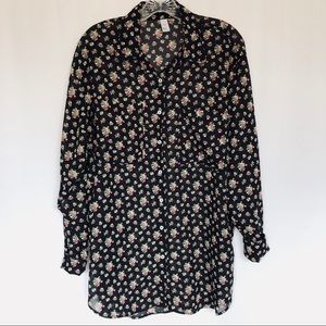 American Apparel Chiffon Floral Button Down